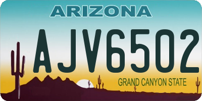AZ license plate AJV6502