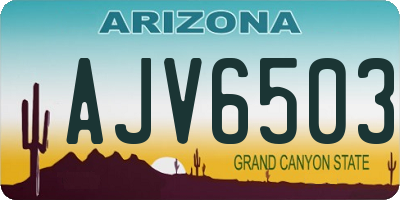 AZ license plate AJV6503