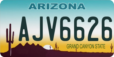 AZ license plate AJV6626