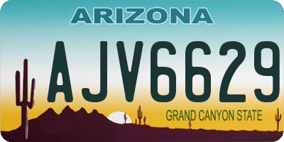 AZ license plate AJV6629