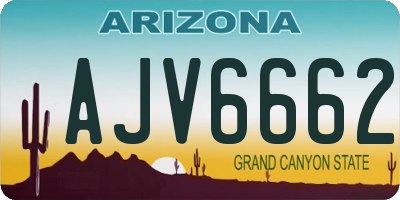 AZ license plate AJV6662