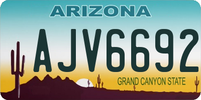 AZ license plate AJV6692