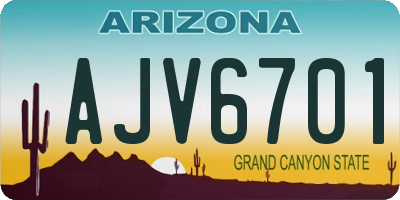 AZ license plate AJV6701