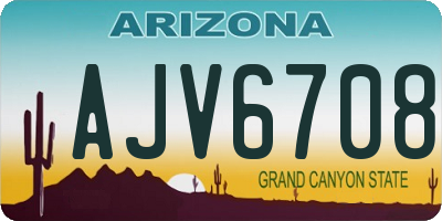 AZ license plate AJV6708