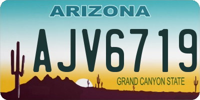 AZ license plate AJV6719