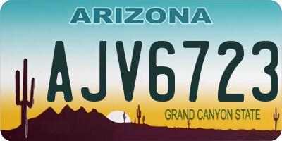 AZ license plate AJV6723