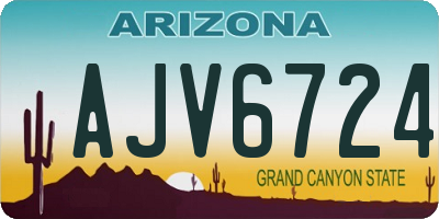 AZ license plate AJV6724