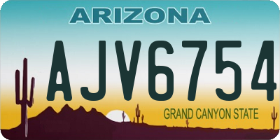 AZ license plate AJV6754