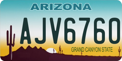 AZ license plate AJV6760