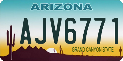 AZ license plate AJV6771