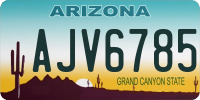 AZ license plate AJV6785