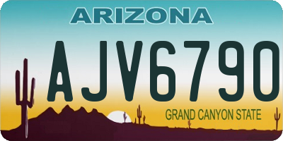 AZ license plate AJV6790