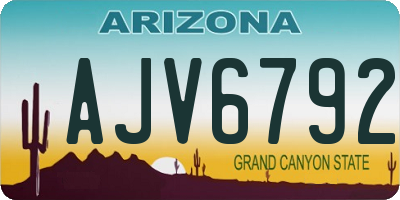 AZ license plate AJV6792