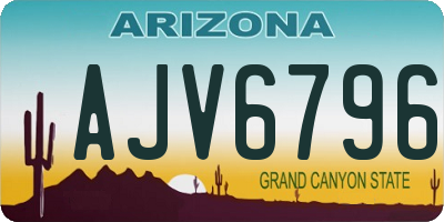 AZ license plate AJV6796