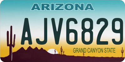 AZ license plate AJV6829