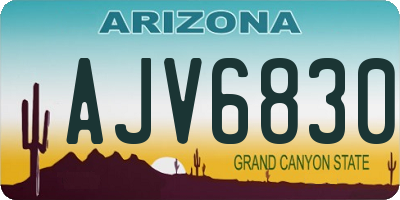 AZ license plate AJV6830