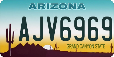AZ license plate AJV6969