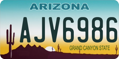AZ license plate AJV6986