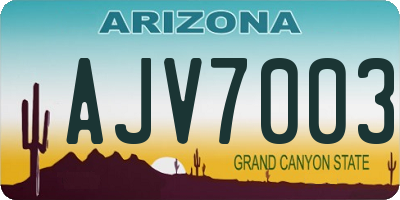 AZ license plate AJV7003