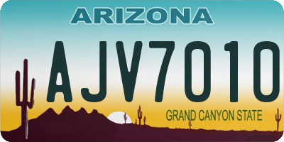 AZ license plate AJV7010