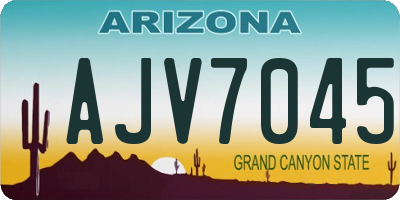 AZ license plate AJV7045