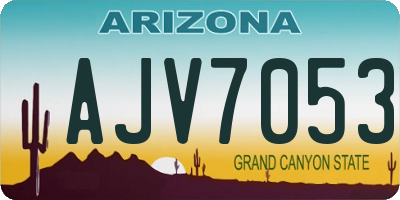 AZ license plate AJV7053
