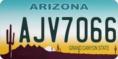 AZ license plate AJV7066