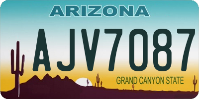 AZ license plate AJV7087