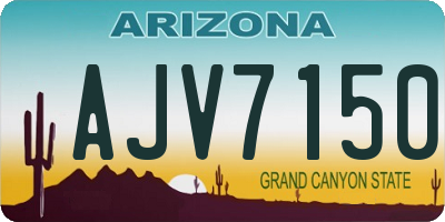 AZ license plate AJV7150