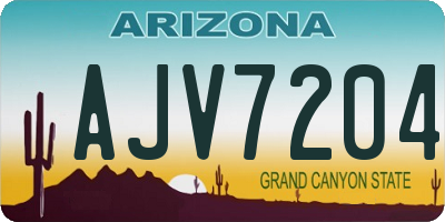 AZ license plate AJV7204