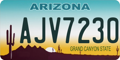 AZ license plate AJV7230