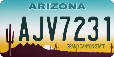 AZ license plate AJV7231