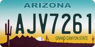 AZ license plate AJV7261