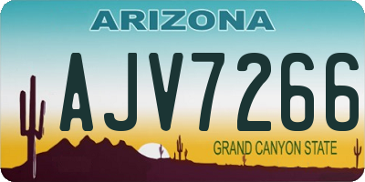 AZ license plate AJV7266