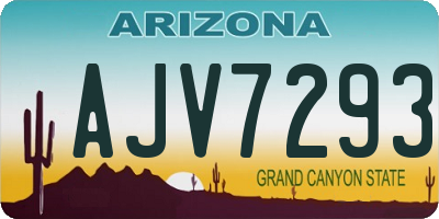 AZ license plate AJV7293