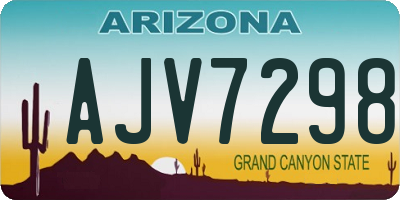 AZ license plate AJV7298