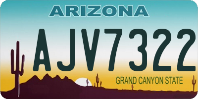 AZ license plate AJV7322