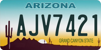 AZ license plate AJV7421