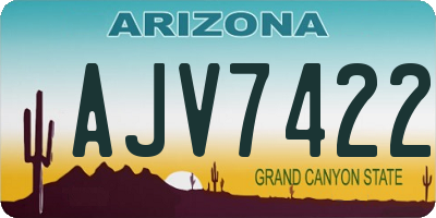 AZ license plate AJV7422