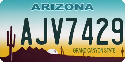 AZ license plate AJV7429
