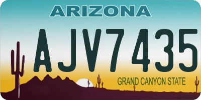 AZ license plate AJV7435