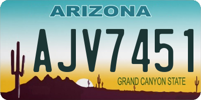 AZ license plate AJV7451