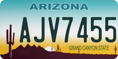 AZ license plate AJV7455