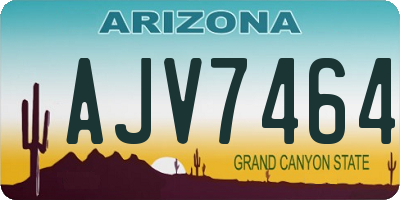 AZ license plate AJV7464