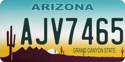 AZ license plate AJV7465