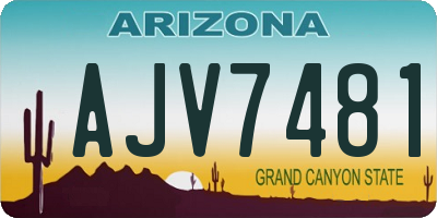 AZ license plate AJV7481