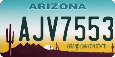 AZ license plate AJV7553