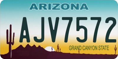 AZ license plate AJV7572