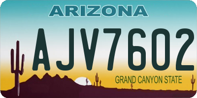 AZ license plate AJV7602