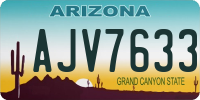 AZ license plate AJV7633